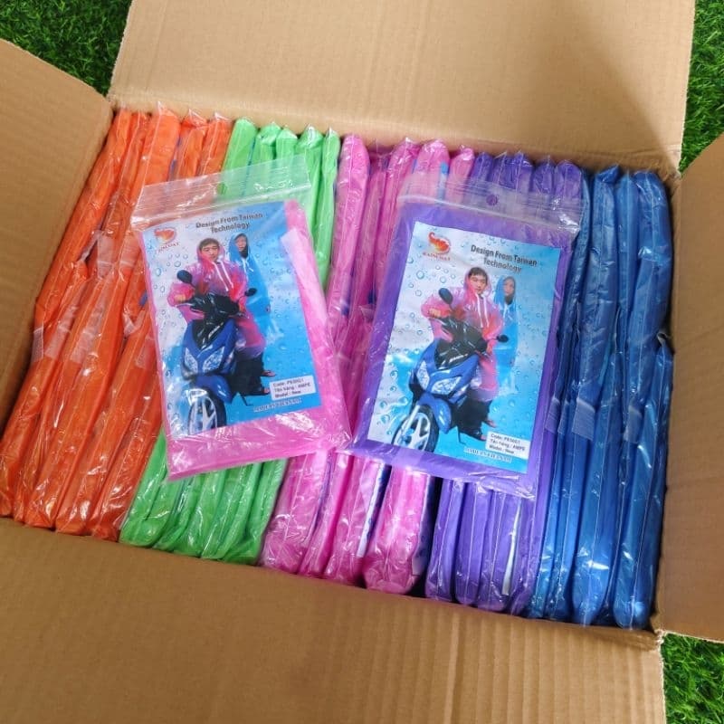 เสื้อกันฝน ขนาดพกพา คละสี 100 ตัว รูปที่ 4