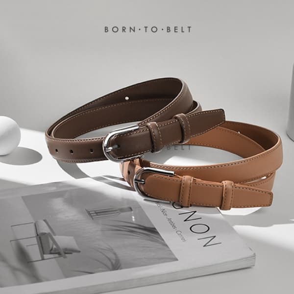 เข็มขัดเอวใหญ่ เข็มขัดสาวอวบ เข็มขัดทำงาน หัวเงิน BorntoBelt แมตช์ง่ายกับทุกลุค Elegant Curve Belt รูปที่ 5
