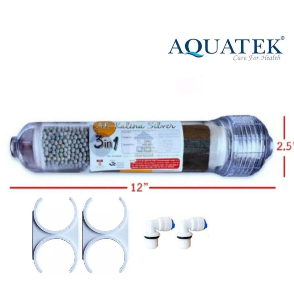 ชุดไส้กรองแร่ Aquatek Alkaline Silver Series 6 ขั้นตอน ฟรี ข้องอ +ก้ามปู 12" รูปที่ 1
