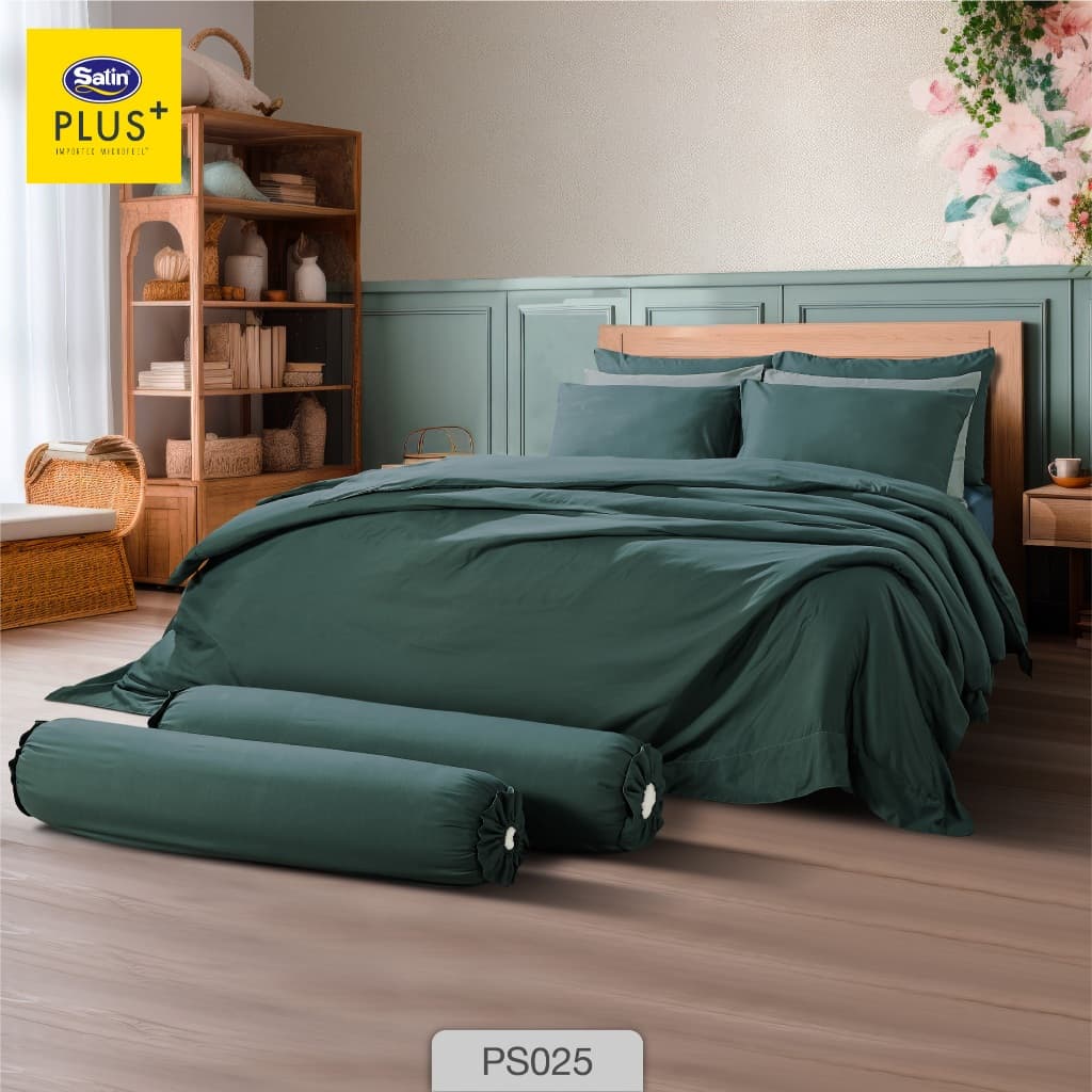 Satin Plus ใหม่นุ่มมาก ชุดผ้าปู 3.5 ฟุต3ชิ้น+ผ้านวม60"x80" Solid PS รูปที่ 9
