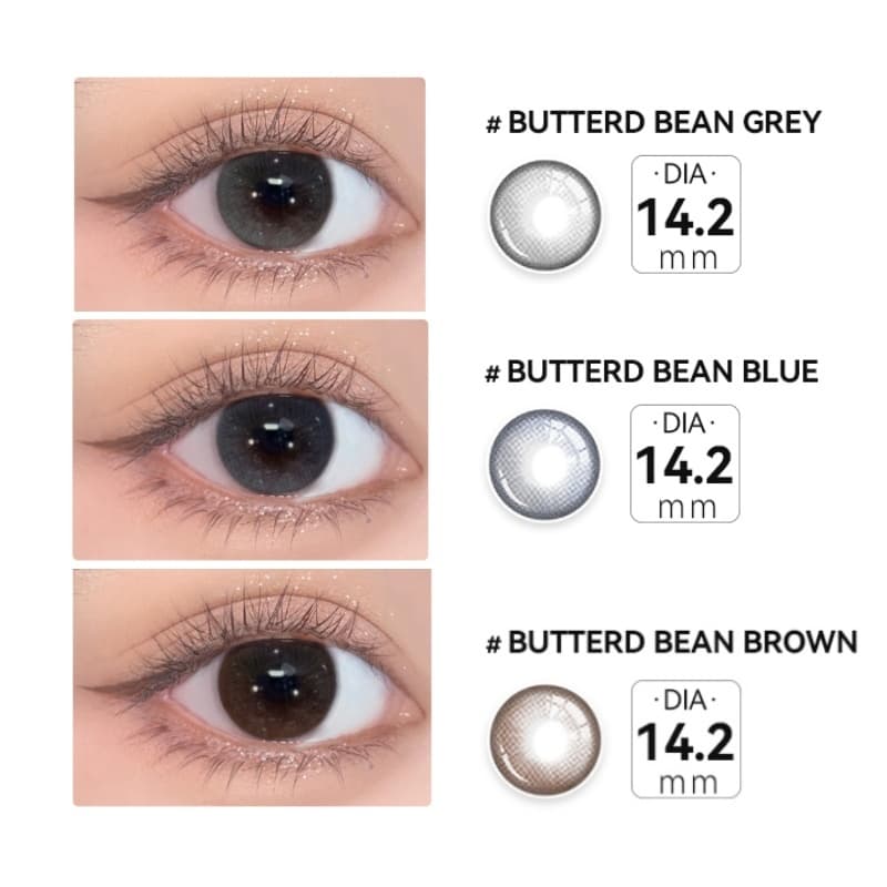 Midroo แว่นตาสายตาสั้น คอนแทค Butter Bean Brown/Grey/Blue-14.2mm รูปที่ 1
