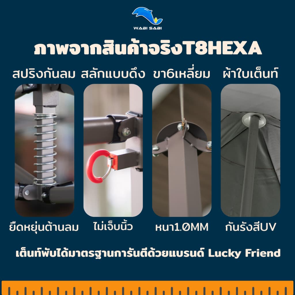 เต็นท์พับเกรด Premium รุ่น T8 อัพเกรดใหม่แข็งแรงกว่าเดิมโครงเหล็กหนาพิเศษ ขนาด3x4.5 เมตร+ผ้าใบกันน้ำ รูปที่ 7