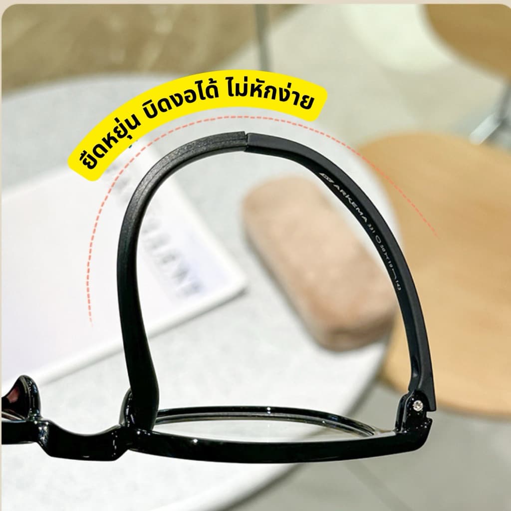 กรอบแว่นตา331 TR90 แว่นสายตาสั้น ยาวแบบตัด น้ำหนักเบายืดหยุ่น ใส่สบาย สำหรับตัดเลนส์ รูปที่ 6