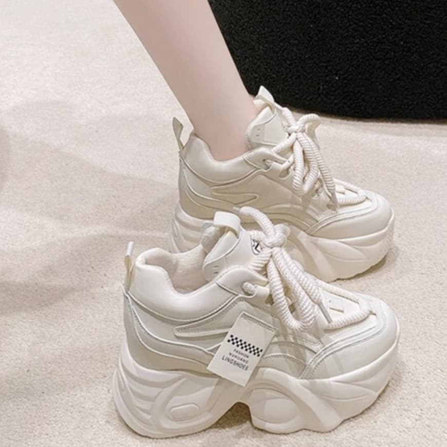 Mavis New!!{รุ่นใหม่มาแรง ส้นหนาถึง9cm} รองเท้าผ้าใบผู้หญิง แฟชั่น เบา ใส่สบาย ทรงงามมาก ดีไซน์โดดเด่น NO.M157 รูปที่ 3