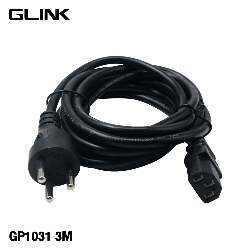 GLINK สายไฟAC POWER มอก. คุณภาพสูง 3x0.75 mm-ความยาว 1.8/3/5 เมตร ของเเท้ G02-4-1.8M G02-4-3M G02-4-5M GP1031 27392 C13 รูปที่ 7