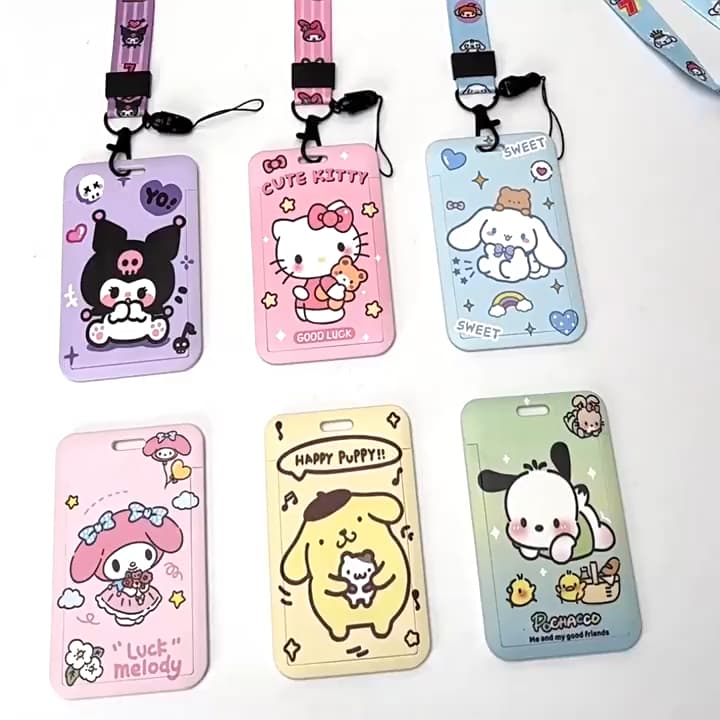 ซองใส่บัตร กรอบใส่บัตร ซองใส่คีย์การ์ด สายคล้องคอ สายคล้องมือ ลายการ์ตูน จากไทย S007 รูปที่ 1