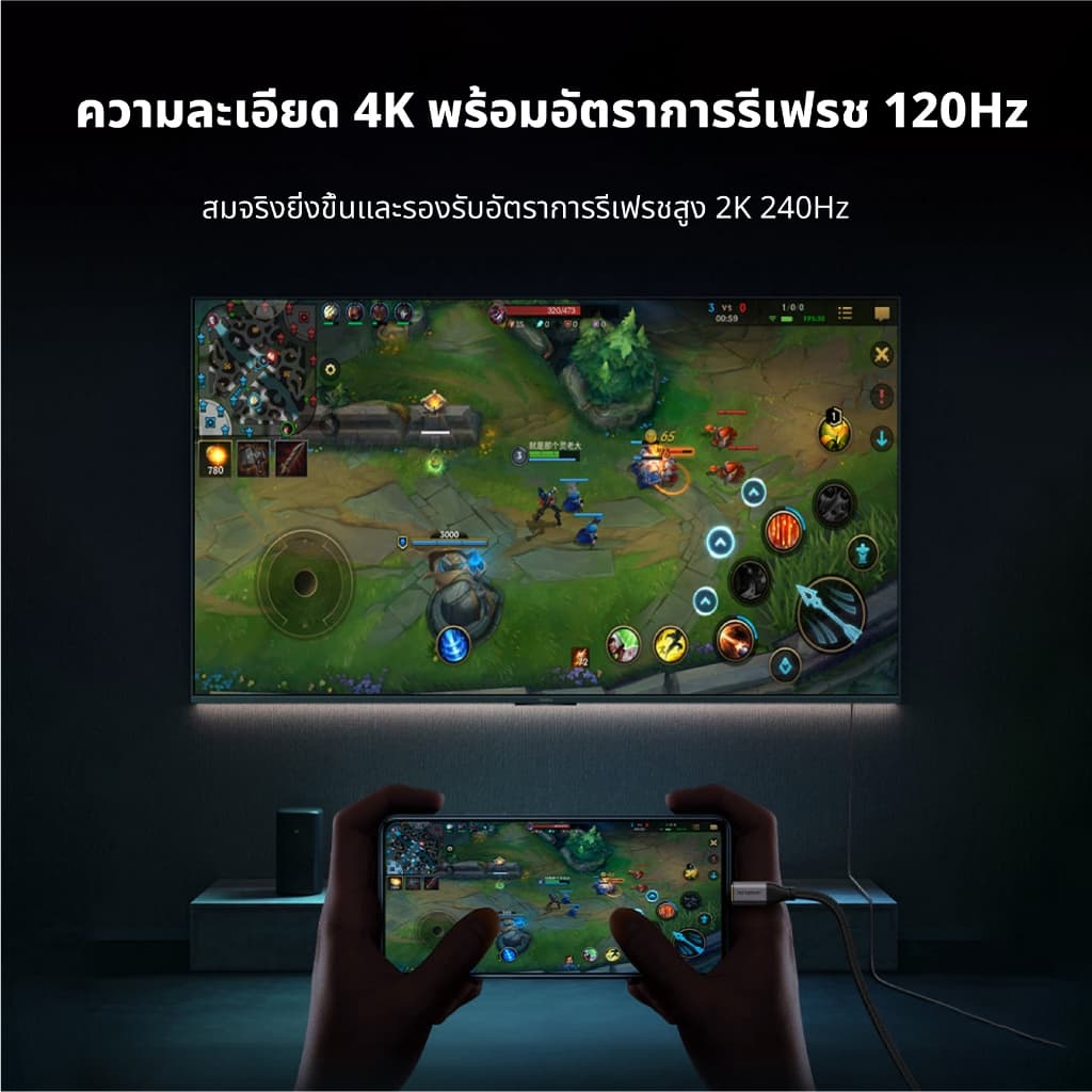 Idigital สาย Type C to DP 1.4 Cable, USB C to Display Port, 8K/60Hz, 2K/120Hz, 1m-5m, For คอมพิวเตอร์โน้ตบุ๊ก, สมาร์ทโฟน รูปที่ 5