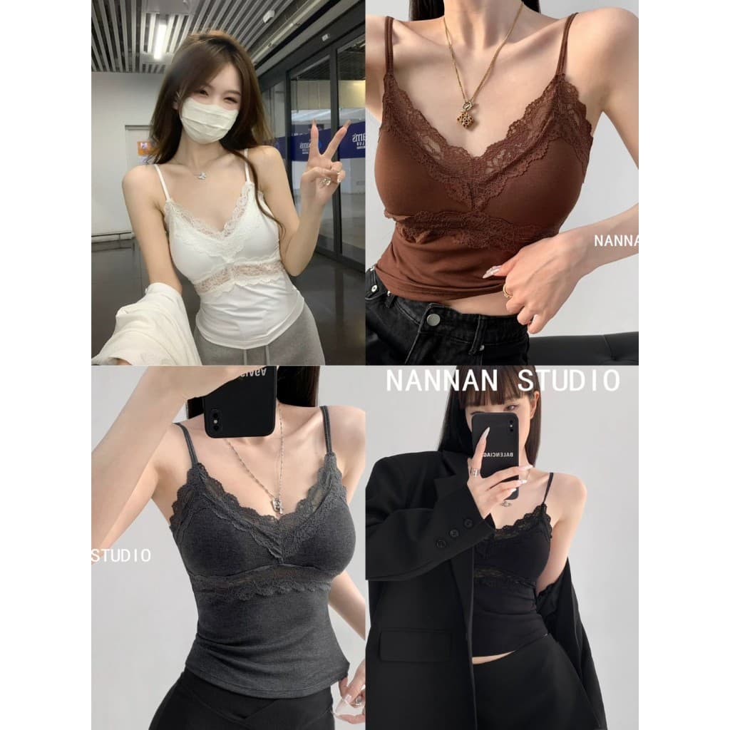 B-310 PARKLE HALTER TOP เสื้อสายเดี่ยวทรงโฮลเตอร์ ดีไซน์น่ารัก ฟองน้ำในตัว รูปที่ 1