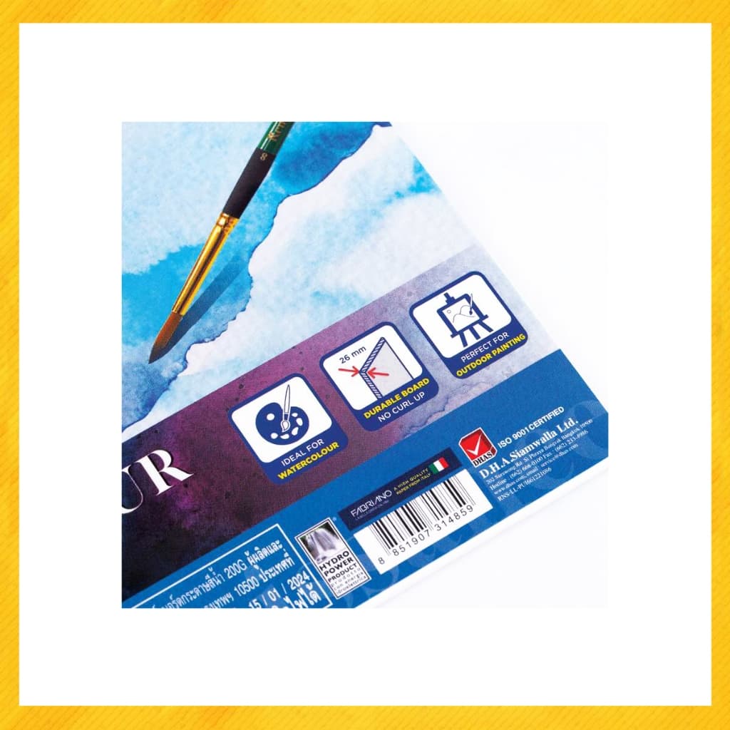 กระดาษร้อยปอนด์ บอร์ดกระดาษสีน้ำ Renaissance 200G ขนาด A3 / A4 / A5 ผิวหยาบ รูปที่ 2