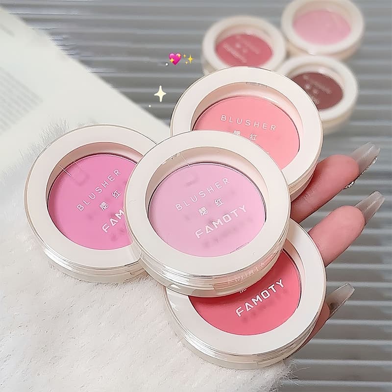 FAMOTY บลัชออน เนื้อฝุ่น Blush โทนสีชมพู สีสวย บรัชออน ปัดแก้ม เนื้อดี ติทนนาน กันน้ำ รูปที่ 1