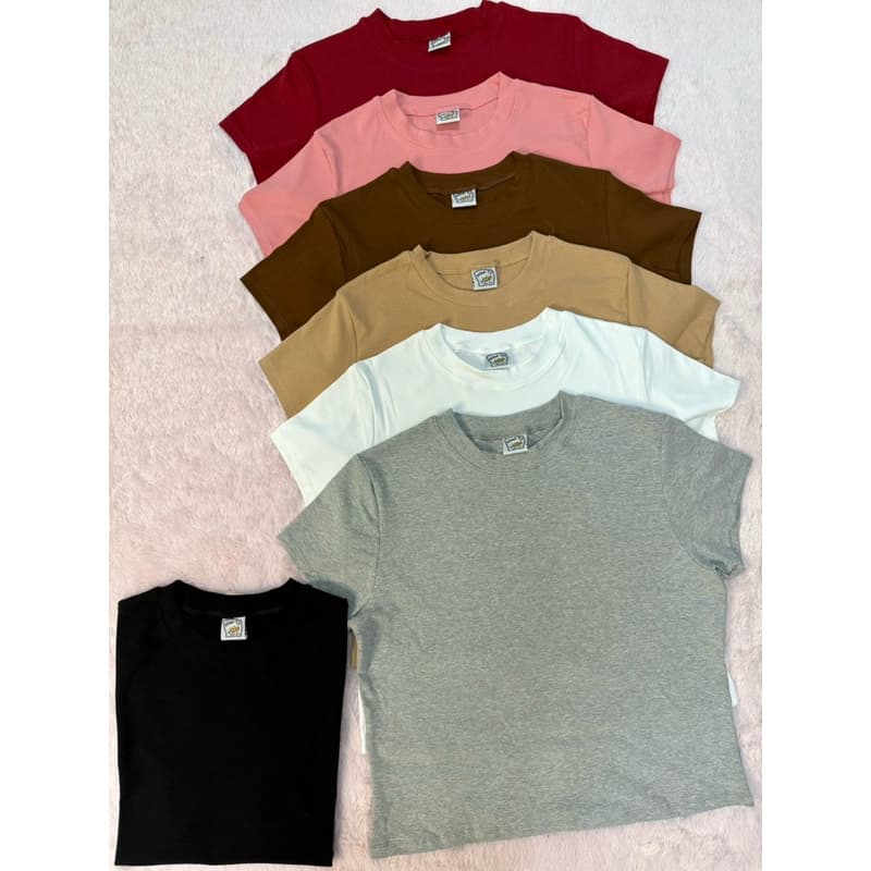 ย 58เสื้อครอปยืดสาวอวบแบบไม่สั้น ทรงสวย ผ้าคอตตอนยูนิเนื้อนุ่มยืดเยอะ รูปที่ 4