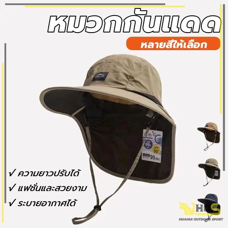 หมวกทําสวน กันความร้อน หมวกกันแดด Specialthin เดินป่ากันแดดกัน UV สำหรับผู้ชายและผู้หญิง รูปที่ 3