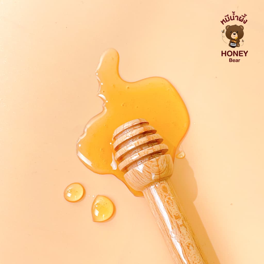 น้ำผึ้งเกสรดอกไม้ป่า HONEY BEAR 1000 กรัม น้ำผึ้งแท้ 100% ไม่มีสารกันบูด ไม่ผสมน้ำตาล มาตรฐาน อย.HACCP HALAL รูปที่ 7
