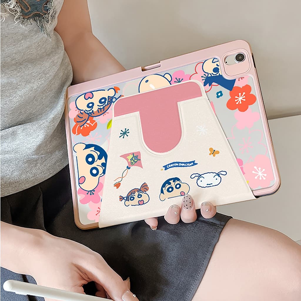 เคสไอแพด Air8 Gen12 Gen11 ที่ใส่ปากกา เครยอนชินจัง เคสiPadหมุน 360°Air6 11/13 Gen10 Gen9 รูปที่ 7
