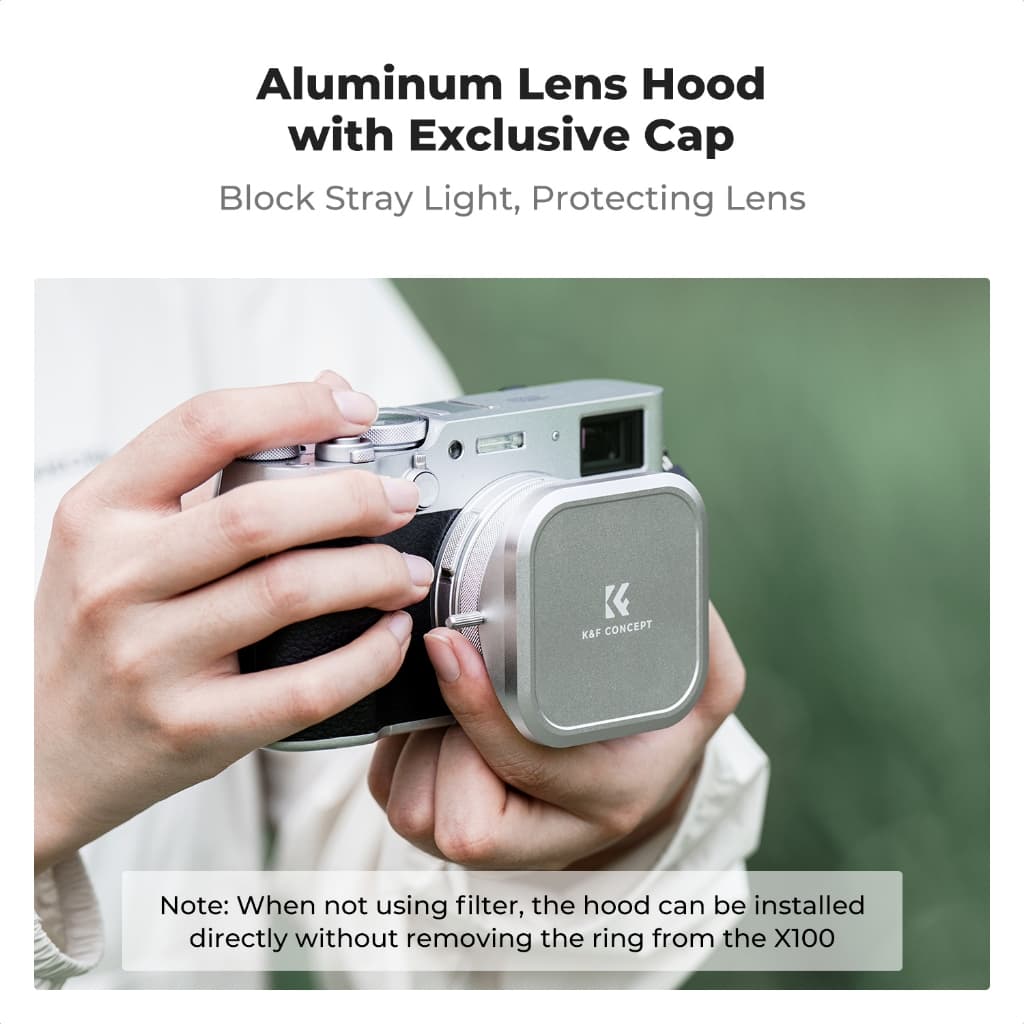 K&F CONCEPT Fuji UV Filter + Hood + Lens Cap Applicable to Fuji X100/X100F/X100S/X100T/X100V/X100VI รูปที่ 6