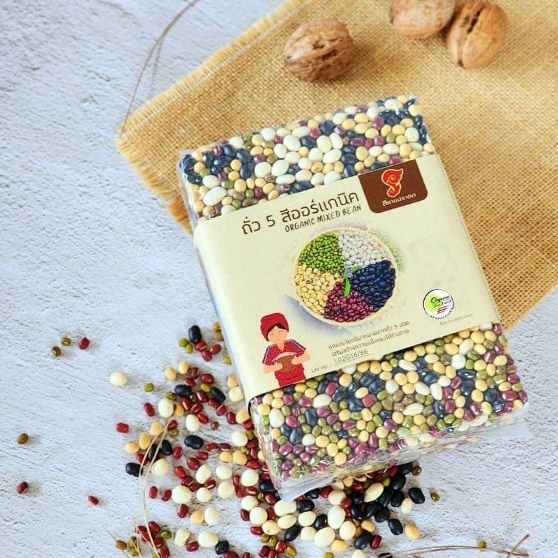 MIXถั่ว5สี 2-5 kg ปลูกแบบออแกนิคมีใบรับรอง ถั่วดำ แดงอสุกิ ขาว เหลืองและถั่วเขียว บำรุงร่ายกายได้ทั้ง 5 อวัยวะ รูปที่ 1