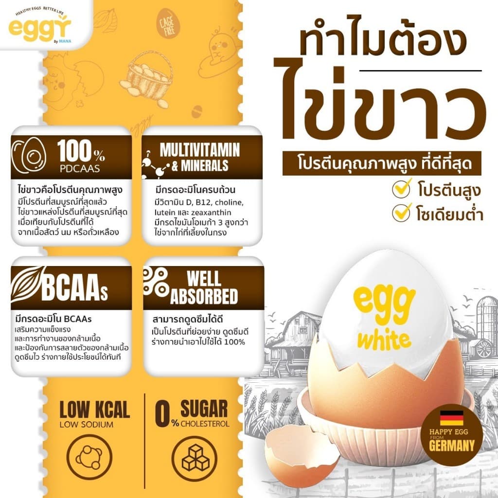 ของแท้ EGGY PROTEIN by MANA โปรตีนไข่ขาว สนยุกต์ ทานง่ายรสชาติดี ส่งตรงจากบริษัท รูปที่ 4