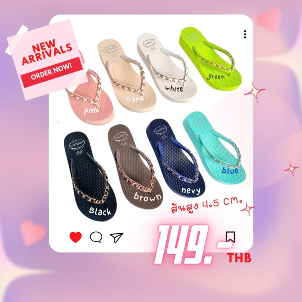 ส่งด่วนภายในวัน มีไซส์ใหญ่ 35-42 GOODDY รองเท้าแตะผู้หญิง ส้นตึก สายโซ่ทอง ใส่สบาย Goody รูปที่ 1