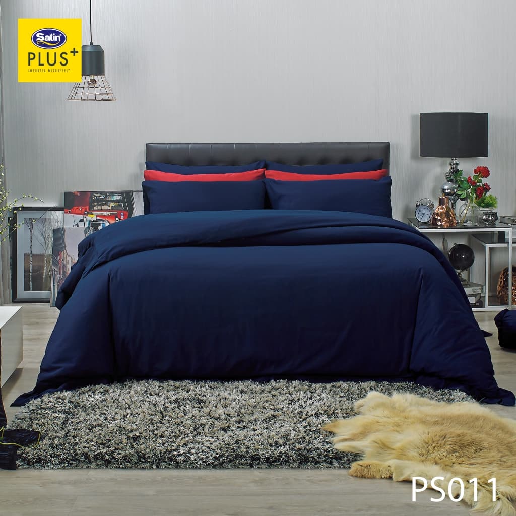 Satin Plus ใหม่นุ่มมาก ชุดผ้าปู 3.5 ฟุต3ชิ้น+ผ้านวม60"x80" Solid PS รูปที่ 1