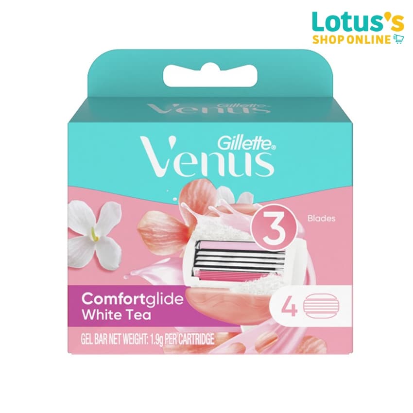 ยิลเลตต์ วีนัส ใบมีดโกน รุ่นคอมฟอร์ทไกลด์ ไวท์ ที GILLETTE VENUS COMFORT GLIDE WHITE TEA รูปที่ 1