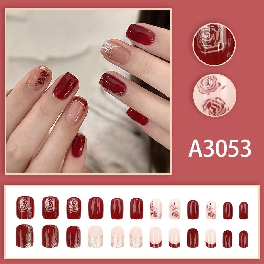 เล็บปลอม สไตล์โมเดิร์น กันน้ํา แบบถอดออกได้ จํานวน 24 ชิ้น รูปที่ 1
