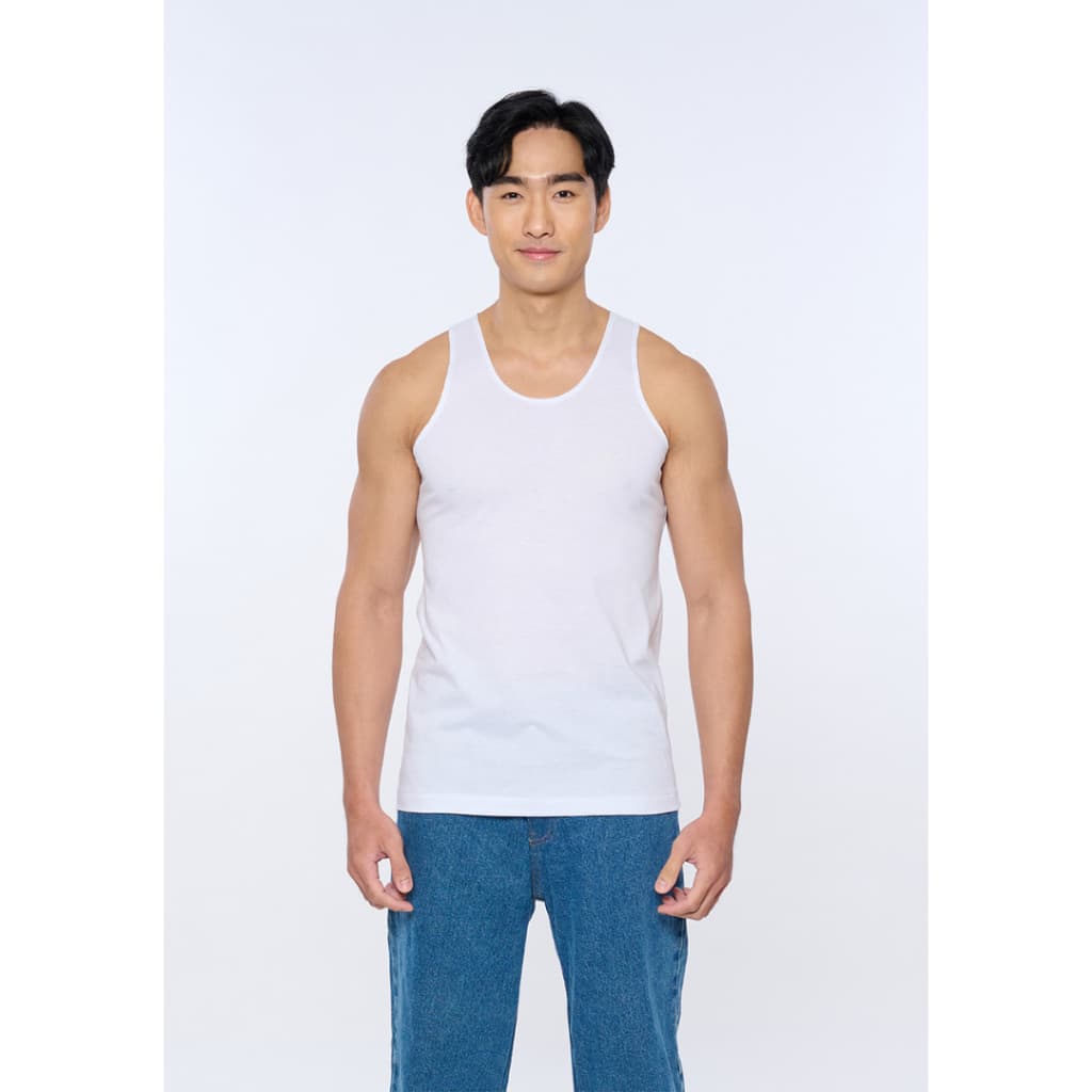 เสื้อกล้าม สีขาว/ดำ ตราห่านคู่ ผ้านุ่ม ใส่สบาย ระบายอากาศดี รูปที่ 3