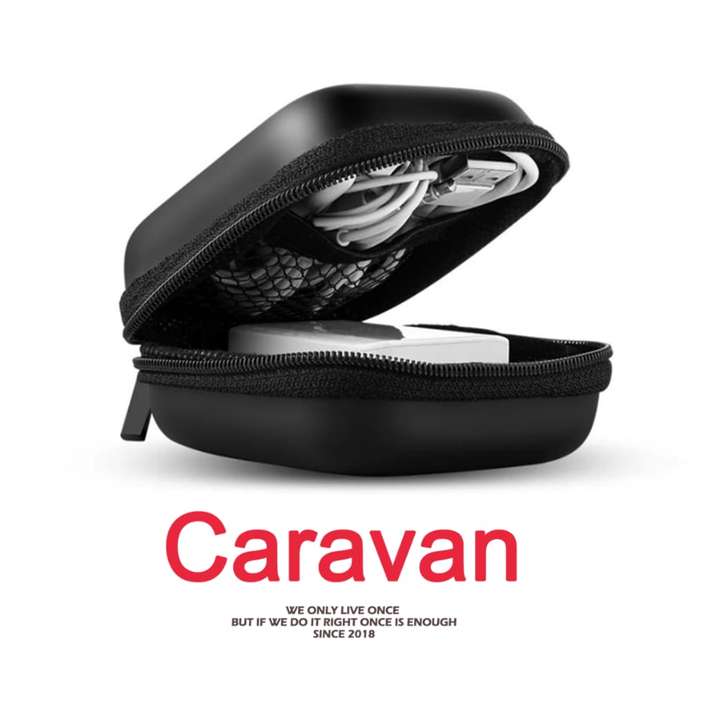 Caravan Crew เคสใส่หูฟัง กระเป๋าเคสใส่หูฟังและเอียร์บัดแบบมีซิปเปอร์ กระเป๋าป้องกัน U Disk กล่องเก็บสาย USB รูปที่ 1