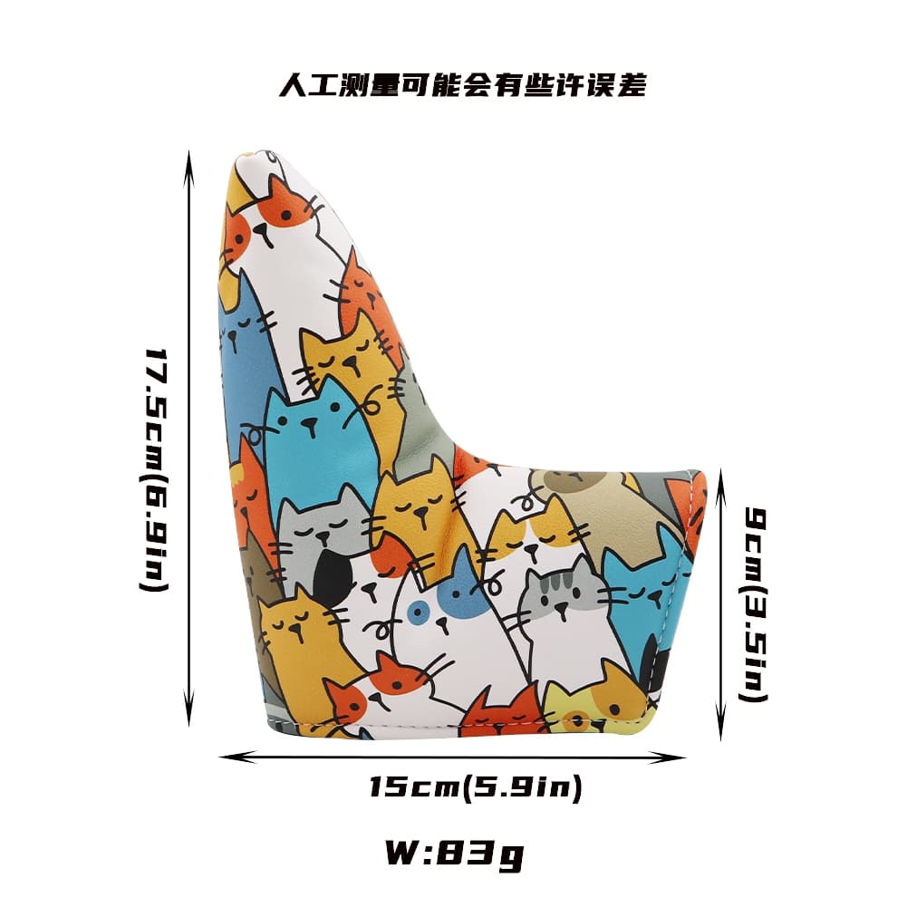 ปลอกหุ้มหัวไม้กอล์ฟ ลายแมวแฟนซี New Collection fancy cat cover วัสดุหนัง PU รูปที่ 3