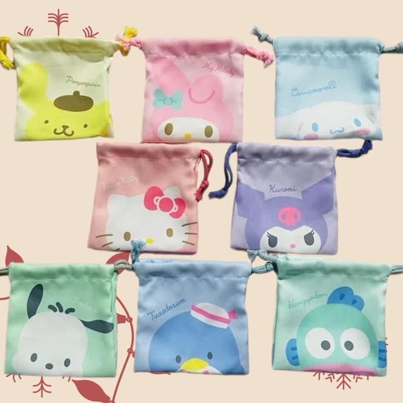 กระเป๋าผ้าหูรูดลายการ์ตูน Sanrio กระเป๋าถุงผ้า กระเป๋าหูรูด จุของได้ดี ประหยัดพื้นที่ มีลายเยอะ รูปที่ 5