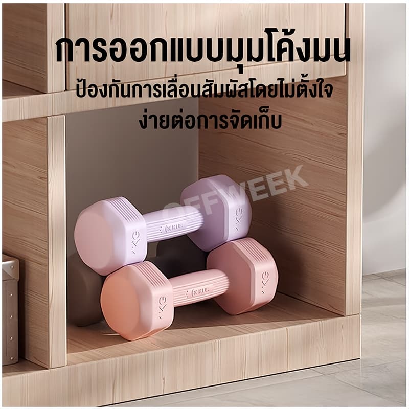 ดัมเบล ดัมเบลยาง Dumbbells ฟิตเนส ดัมเบลสำหรับผู้หญิง สำหรับลดไขมันต้นแขน ออกกำลังกาย 1KG-5KG 2ชิ้น รูปที่ 8