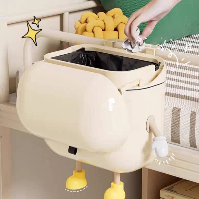 UFORU ถังขยะแขวน ถังขยะแบบติดผนัง กันน้ำมีฝาปิด พร้อมตกแต่งการ์ตูน DIY สไตล์มินิมอล น่ารักสุดๆ กล่องใส่ของอเนกประสงค์ รูปที่ 8