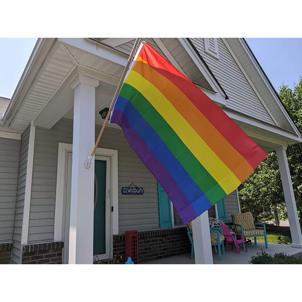 ราคาต่อ 10 ชิ้น ธงสีรุ้ง ธงสายรุ้ง ธง‍ LGBT ขนาด 90x150cm ธงความเท่าเทียม ธงหลากสี มองเห็นสองด้าน รูปที่ 5