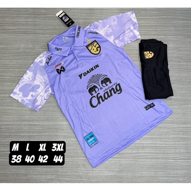 ชุดกีฬาคนโตเสื้อกับกางเกงปักโลโก้ทีมชาติไทยผ้าโพลีเอสเตอร์สีสดใสส่วมใส่สบายระบายอากาศได้ดี รูปที่ 4