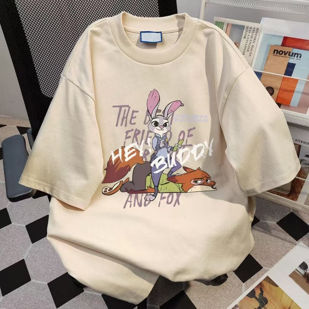 เสื้อยืดลายน่ารัก ผ้าคอตตอนหนา220แกรม เนื้อผ้าคอตตอลแท้ CM104 สีไม่ตกเนื้อผ้าดี ตัดเย็บดี รูปที่ 3