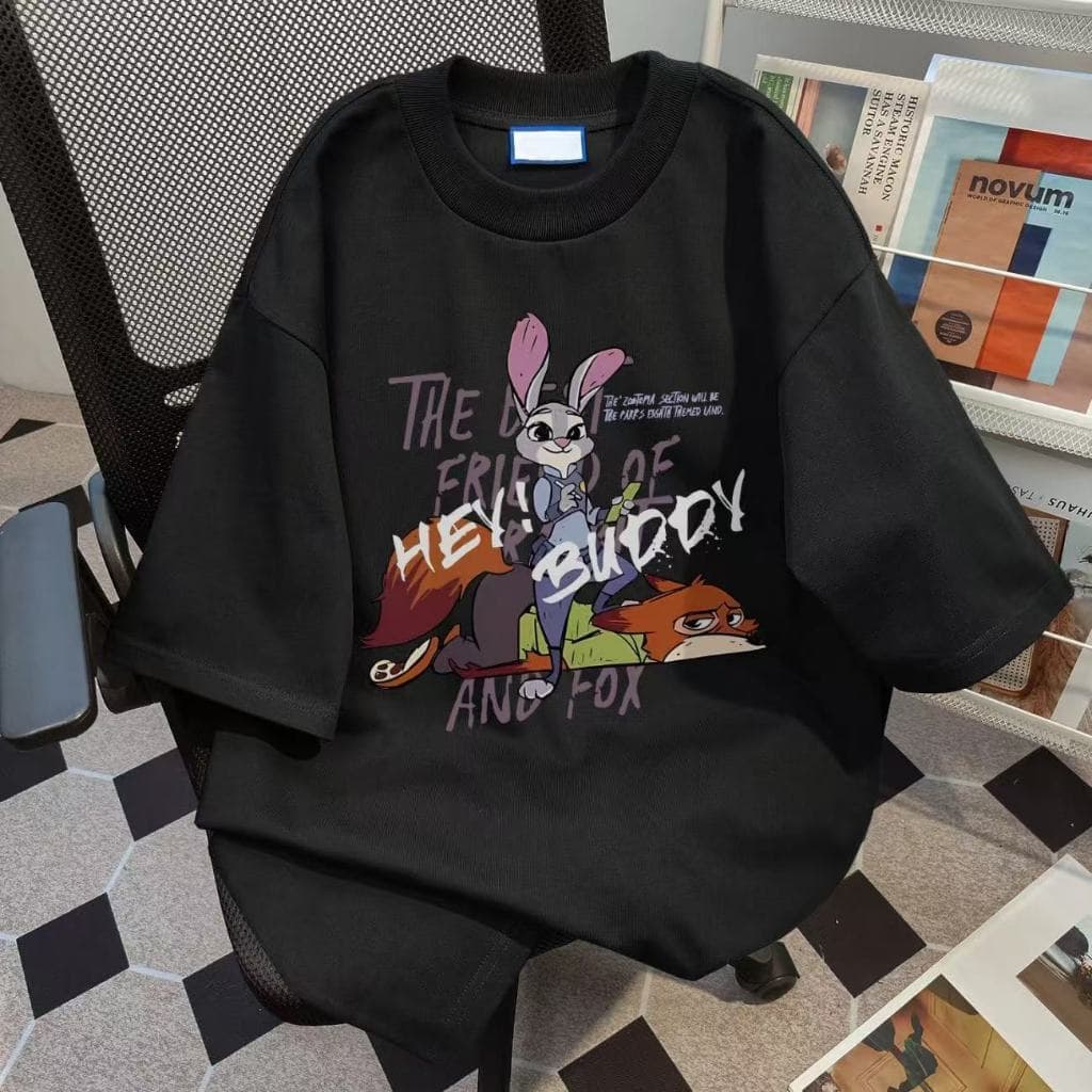 เสื้อยืดลายน่ารัก ผ้าคอตตอนหนา220แกรม เนื้อผ้าคอตตอลแท้ CM104 สีไม่ตกเนื้อผ้าดี ตัดเย็บดี รูปที่ 4