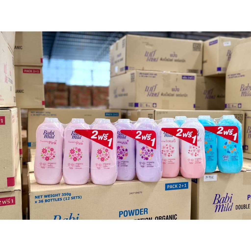 โฉมใหม่ เบบี้มายด์ แป้ง 350-380 กรัม ราคาพิเศษ Babi Mild Powder รูปที่ 2