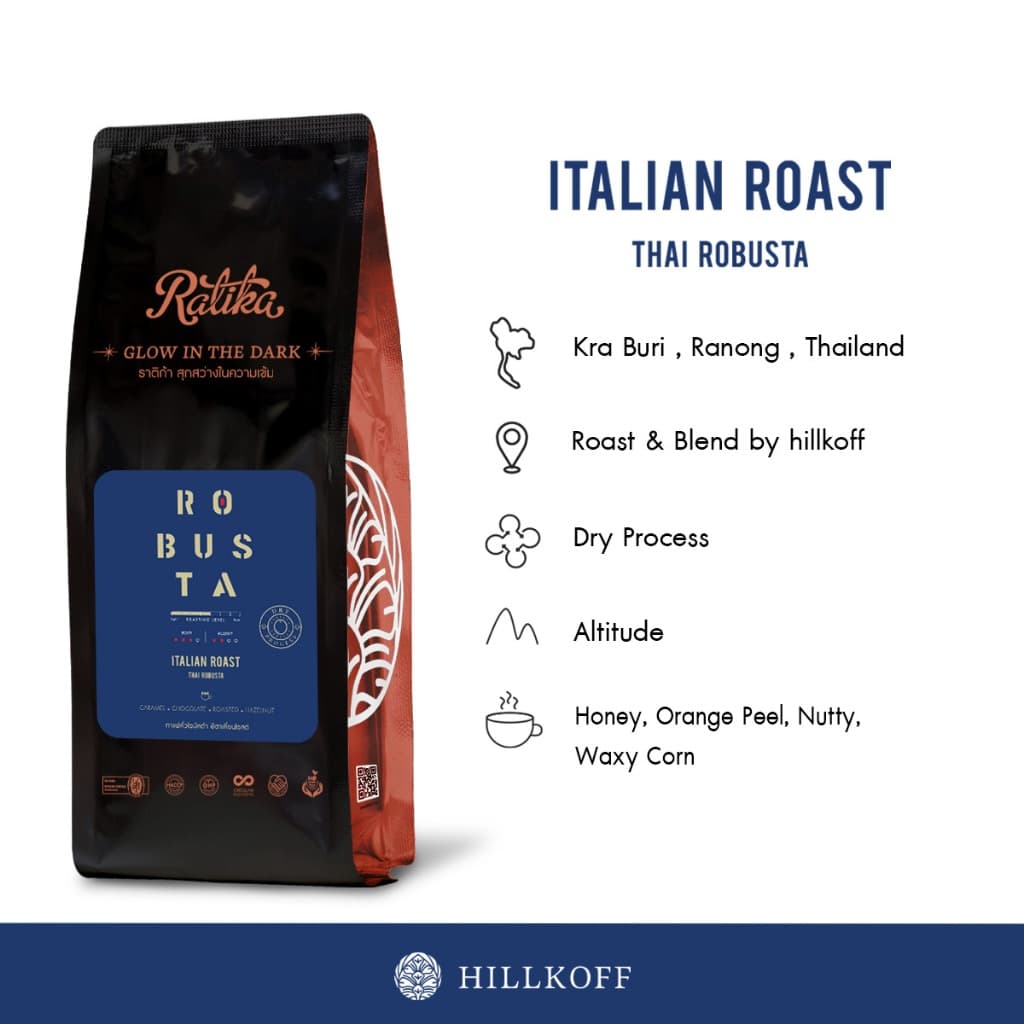 Ratika | ยิ่งซื้อ ยิ่งลด เมล็ดกาแฟคั่ว Ratika Coffee Robusta : กาแฟราติก้า โรบัสต้าแท้ 100% คั่วกลาง 500G. 2 / 4 KG. รูปที่ 3