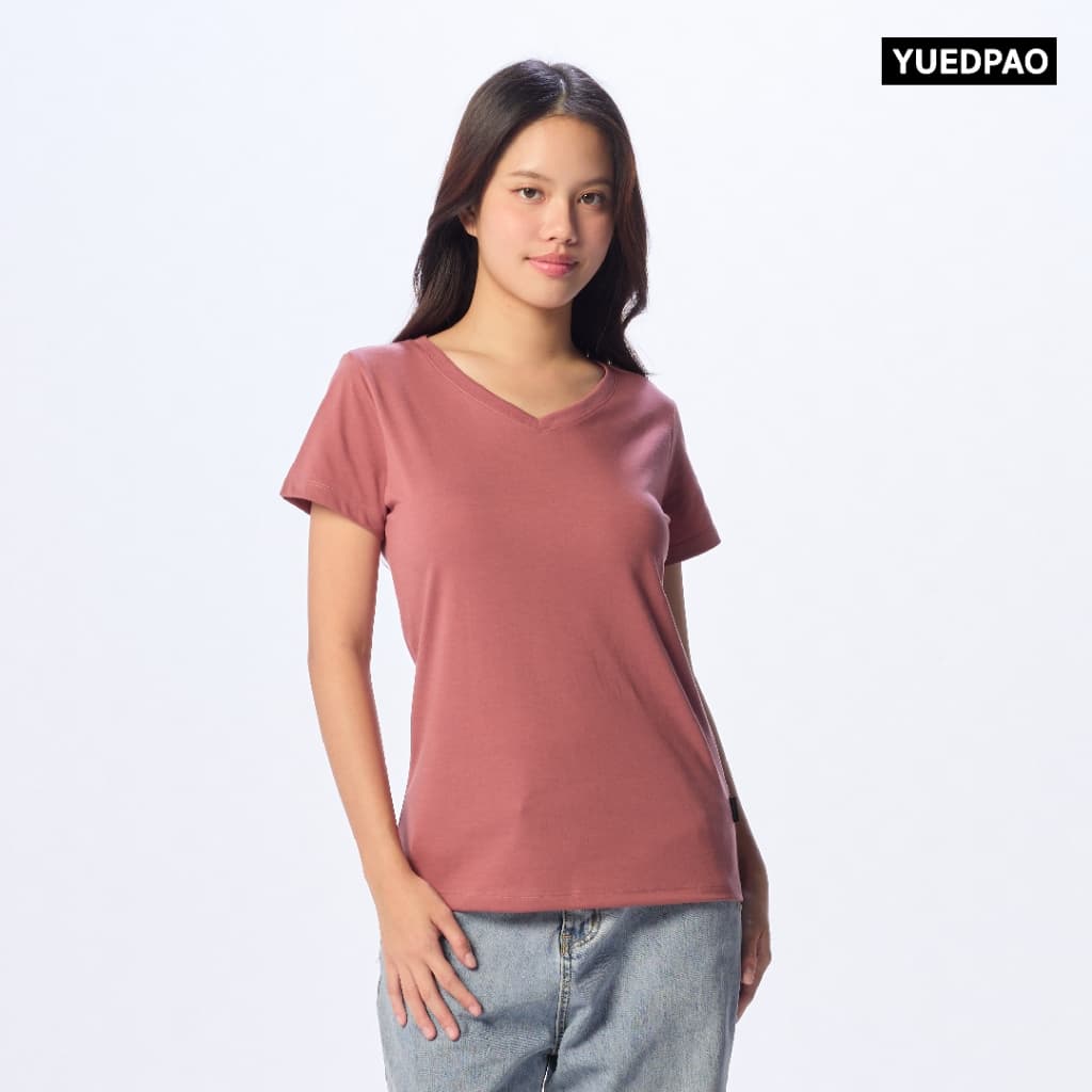 Yuedpao Ultrasoft Non-Iron 2025 เสื้อยืดคอวีผู้หญิง ไม่ย้วย ไม่หด ไม่ต้องรีด ผ้านุ่ม ไม่ขึ้นขุย Set Pink Rose รูปที่ 7