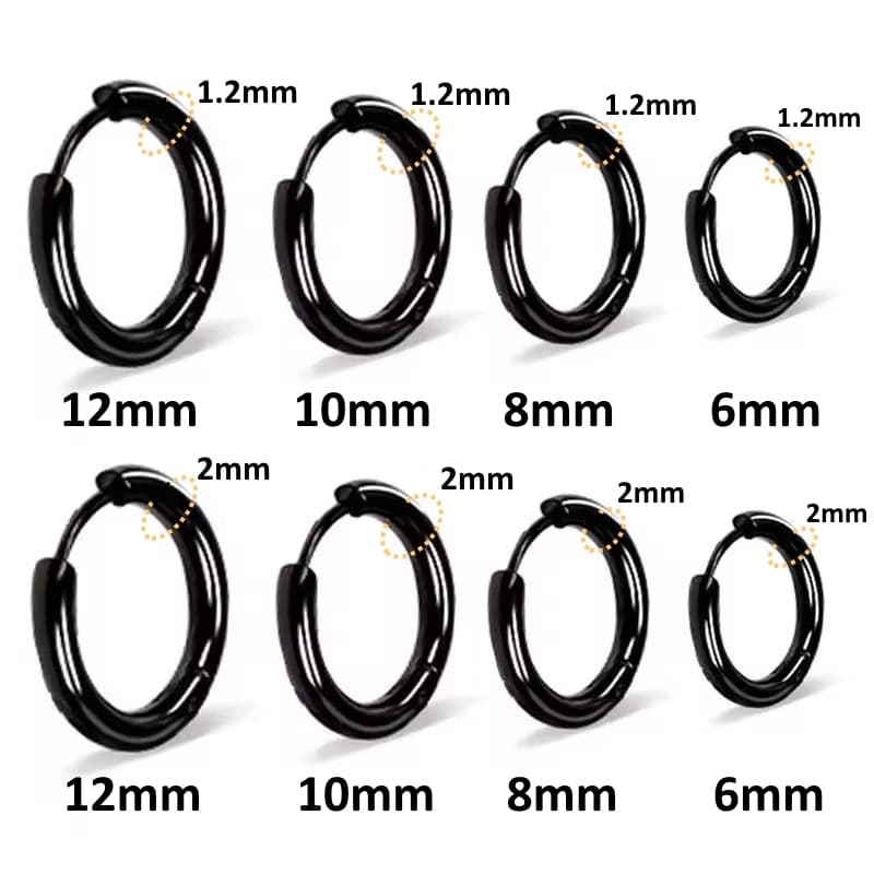 ต่างหูแบบห่วง สแตนเลสแท้ ไม่คัน เหมาะสำหรับช้เป็นBody Piercing Stainless Steel Hoop Earrings Surgical Hypoallergenic 1pc รูปที่ 4