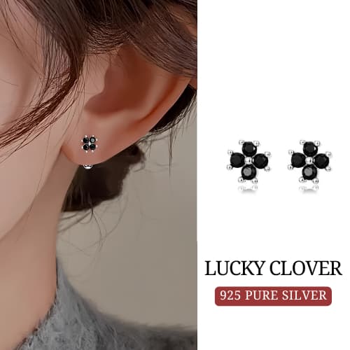 MEETต่างหูเงิน Lucky Clover ต่างหูเพชร ต่างหูเก๋ๆ ต่างหูแฟชั่น ตุ้มหูเงินแท้ ต่างหูผู้หญิง ต่างหู รูปที่ 1