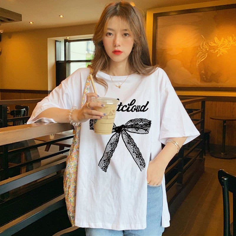 เสื้อยืดสวยๆผู้หญิงแฟชั่นฤดูร้อน oversize เสื้อผ้าสาวอวบไซส์ใหญ่ แขนสั้นทรงหลวม เสื้อโอเวอร์ไซส์สไตล์เกาหลี น่ารักๆ รูปที่ 6