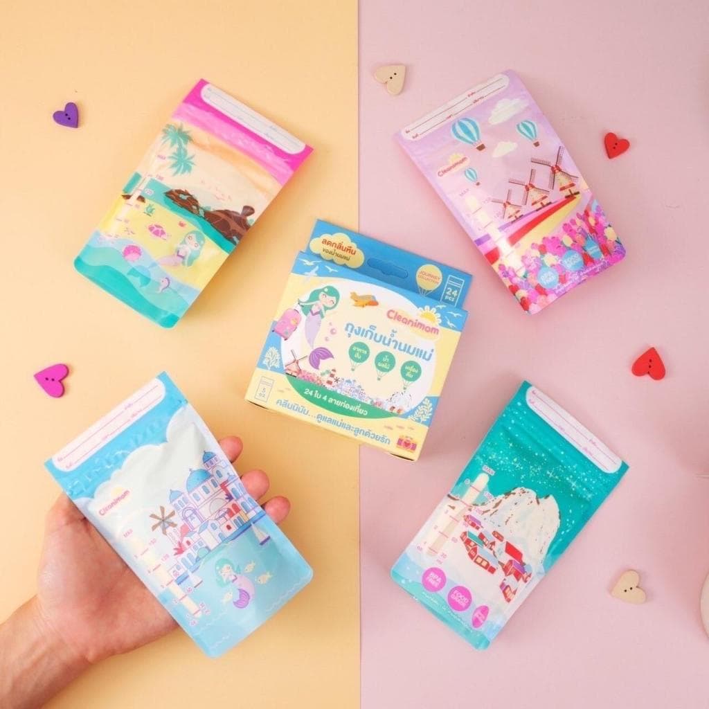 ถุงเก็บนมแม่ Cleanimom ลดกลิ่นหืน [มี 3 ขนาด3,5,8oz]