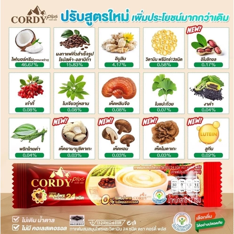 Cordy cofee ของแท้‼ กาแฟคอร์ดี้พลัส กาแฟสมุนไพร อ.วิโรจน์ ราคาขายส่ง‼ รูปที่ 5