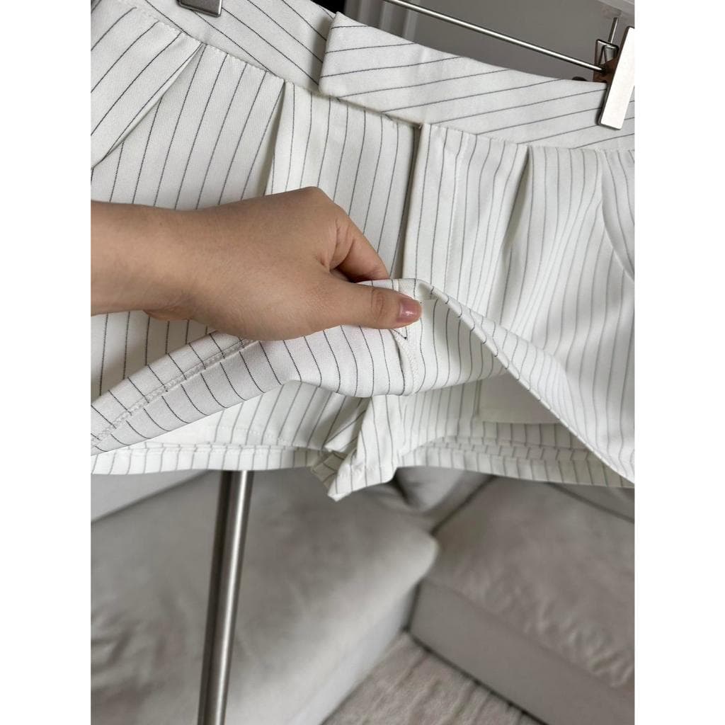 PSK013 Low waist Skirt กระโปรงเอวต่ำลายริ้ว PROMTHONG รูปที่ 4