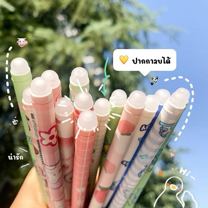 ปากกาลบได้ ลวดลายการ์ตูน น่ารัก เจลหมึกสีน้ำเงิน ขนาดหัวปากกา 0.5มม. สุ่มลาย รูปที่ 7