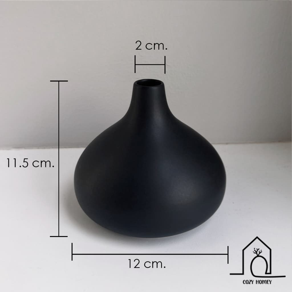 แจกันเซรามิก ทรงกลม ของแต่งบ้านมินิมอล | Ceramic Vase - Cozy Homey รูปที่ 8