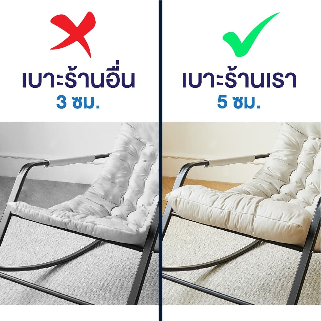 Homemark เก้าอี้โยก รุ่นเบาะหนาพิเศษ มินิมอล รองรับได้ 2คน ฟรีเบาะนวม โซฟาโยกได้ เก้าอี้พักผ่อน ขนาดใหญ่ รูปที่ 3