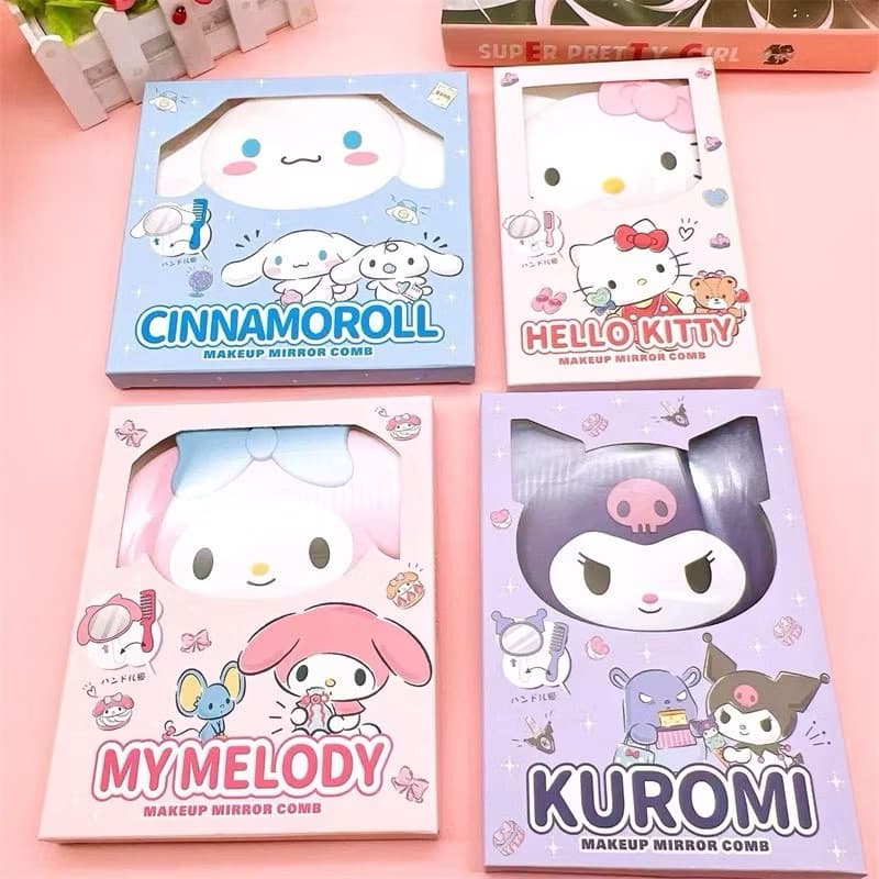 กระจกพร้อมหวีซานริโอ้ sanrio mymelody kuromi cinnamoroll รูปที่ 5