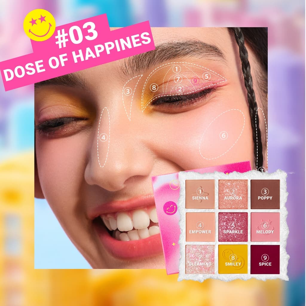 DAZZLE ME X SmileyWorld Cosmic Eyes Eyeshadow Palette อายแชโดว์ สีเยอะ เม็ดสีแน่นชัด ติดทน ครบในตลับเดียว รูปที่ 6