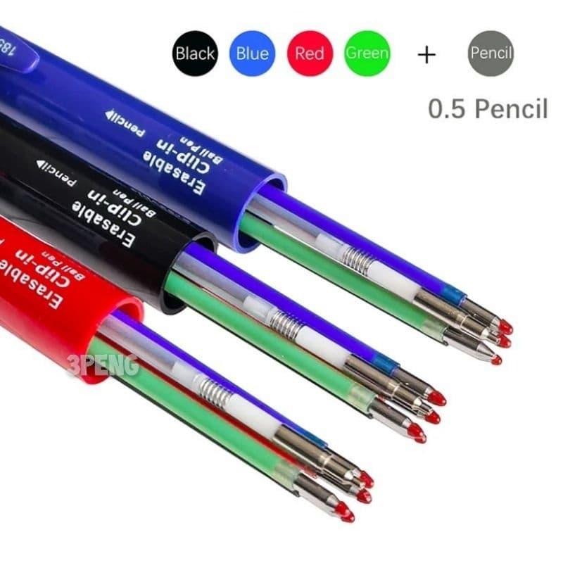 ปากกา ลบได้ 5 in 1 ปากกาลบได้ 4สี + ดินสอกด 0.5 mm รูปที่ 4